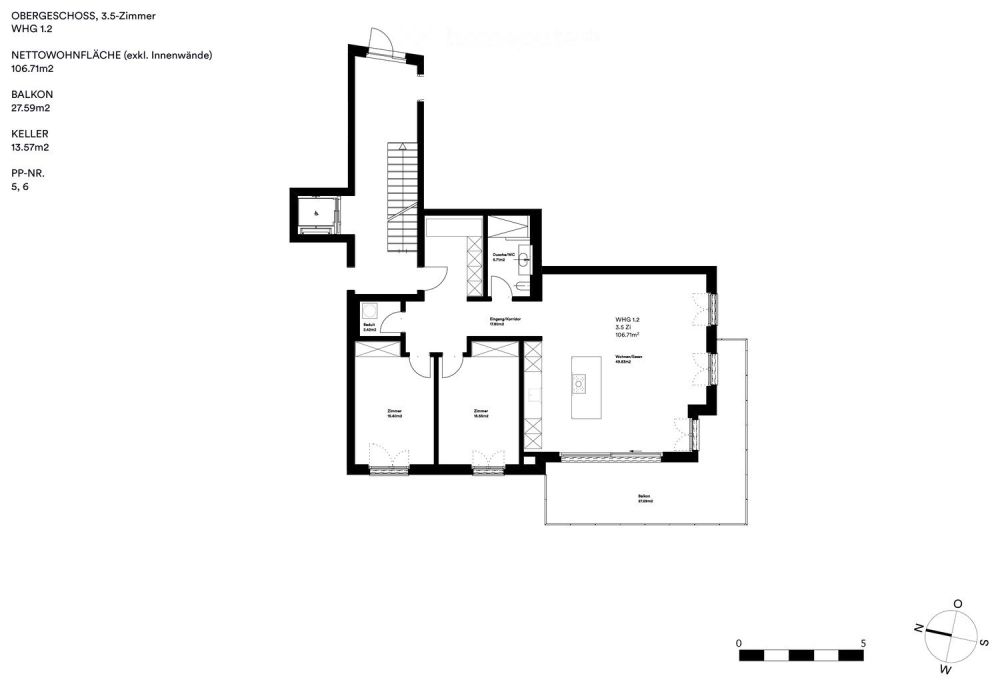 Moderner Neubau: 3.5 Zimmer, nur 7 Parteien, EGYM-Fitness und Wellness im Haus -  Bild 5