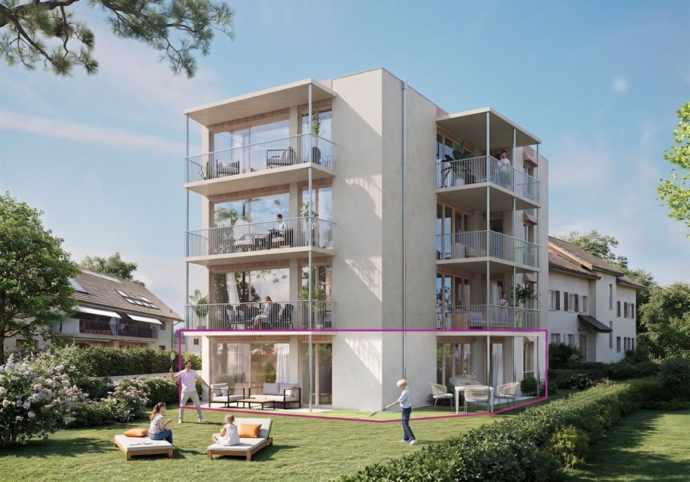 ERABLE 11  Nouvelle PPE de standing  Rez-jardin 4,5 pces  108,8 m²  jardin 138,7 m² + 2 terrasses - Façade extérieure