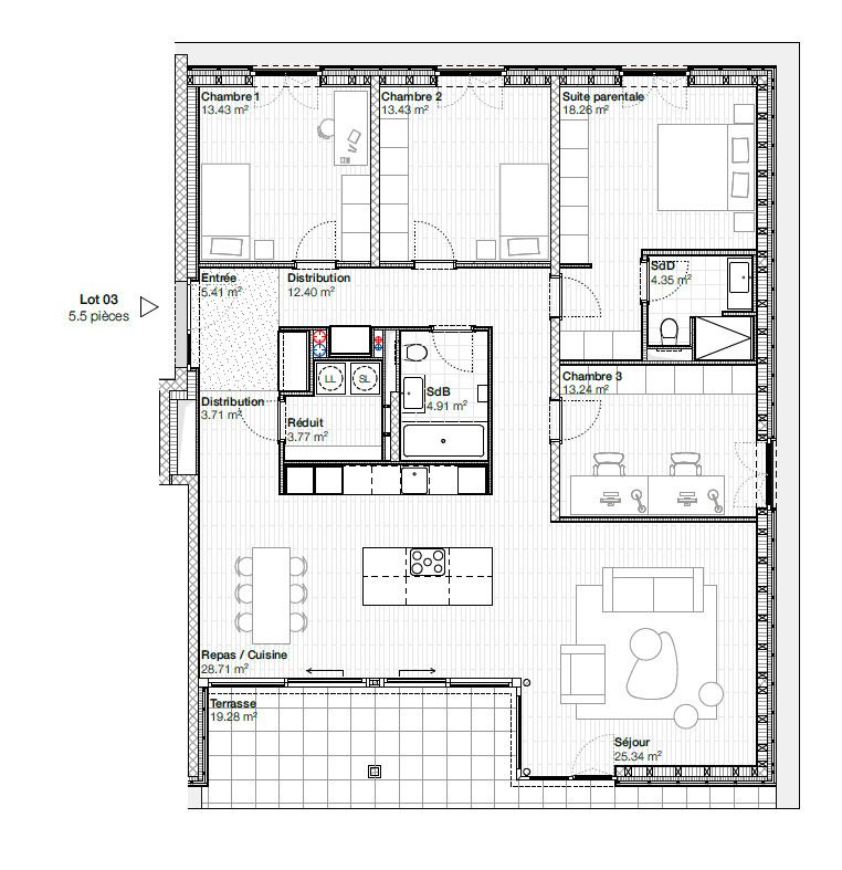À vendre, Appartement PPE, 1632 Riaz, Réf 1632.03 -  Bild 4