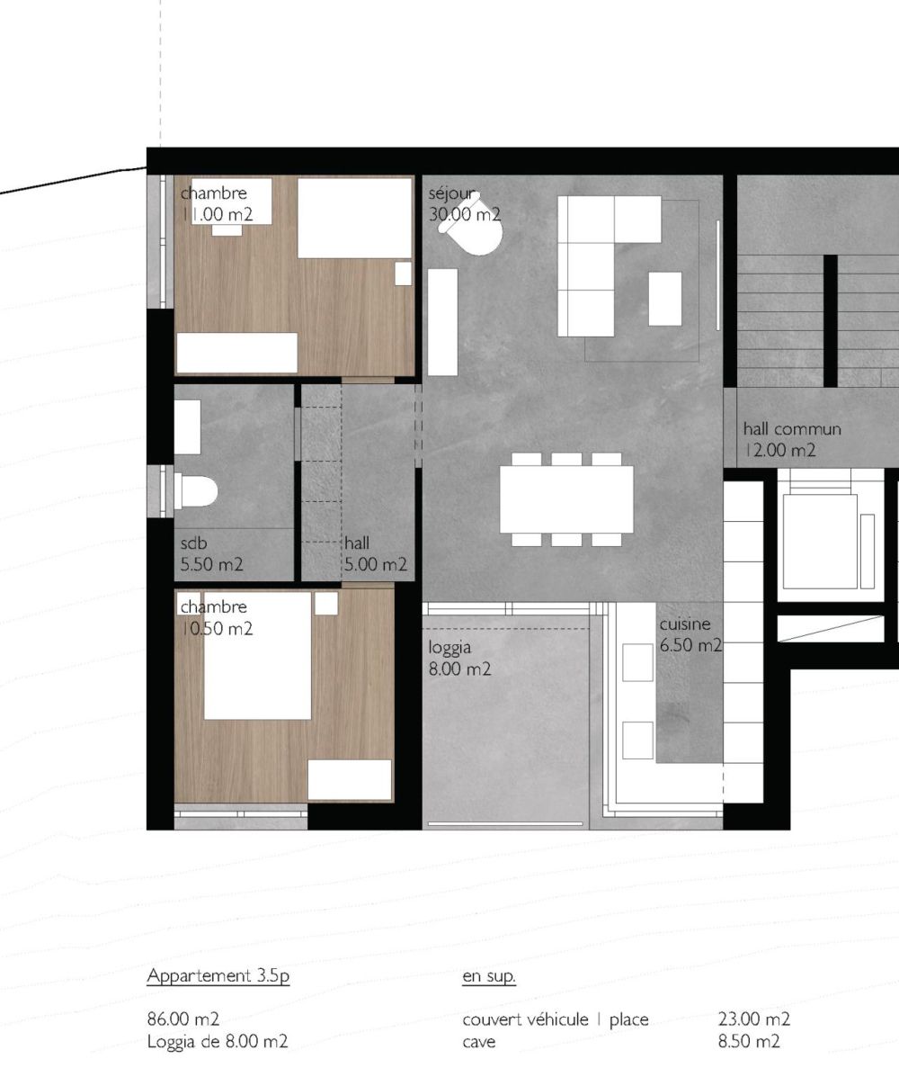 Résidence TRAMA – Elegant 3.5 Zimmer mit Panoramablick -  Bild 5