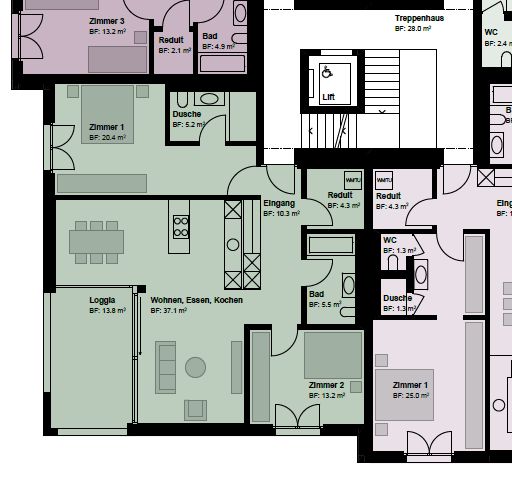 Baujahr 2024 3 1/2 Zimmerwohnung 96m2 mit Loggia im 3. Stock -  Bild 7