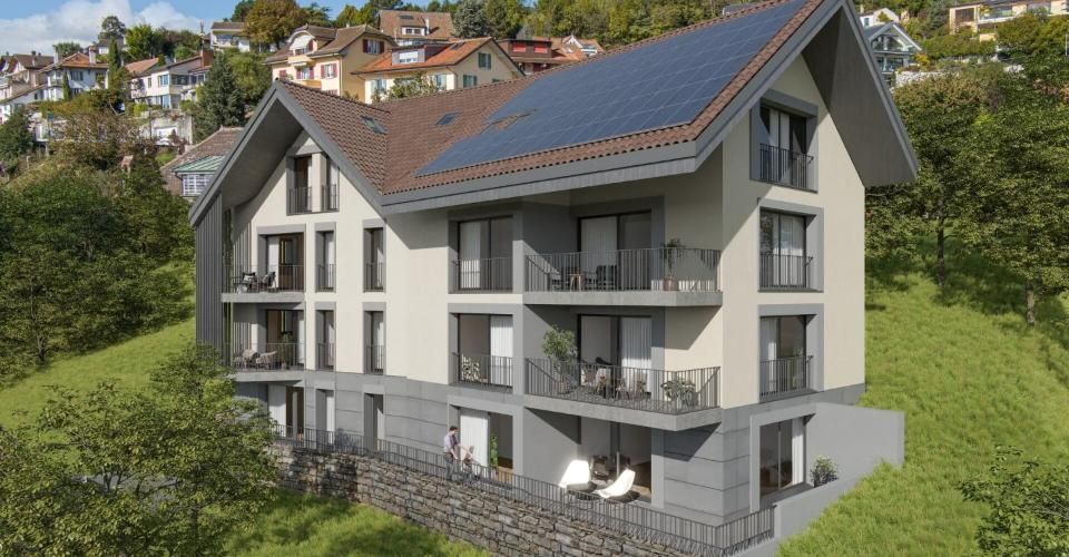 Chexbres : Magnifique appartement avec grande terrasse de 53m2 et vue partielle sur le Lac - Appartement 4.5 pièces - image - 1