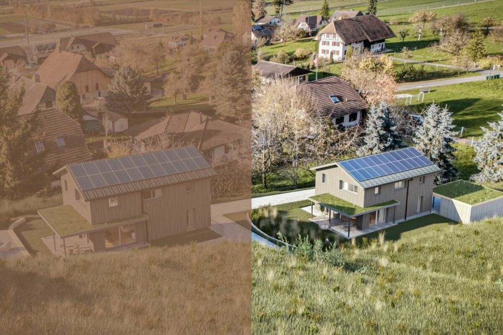 Modernes Einfamilienhaus mit persönlicher Gestaltungsfreiheit - Aussenansicht der beiden Einfamilienhäuser