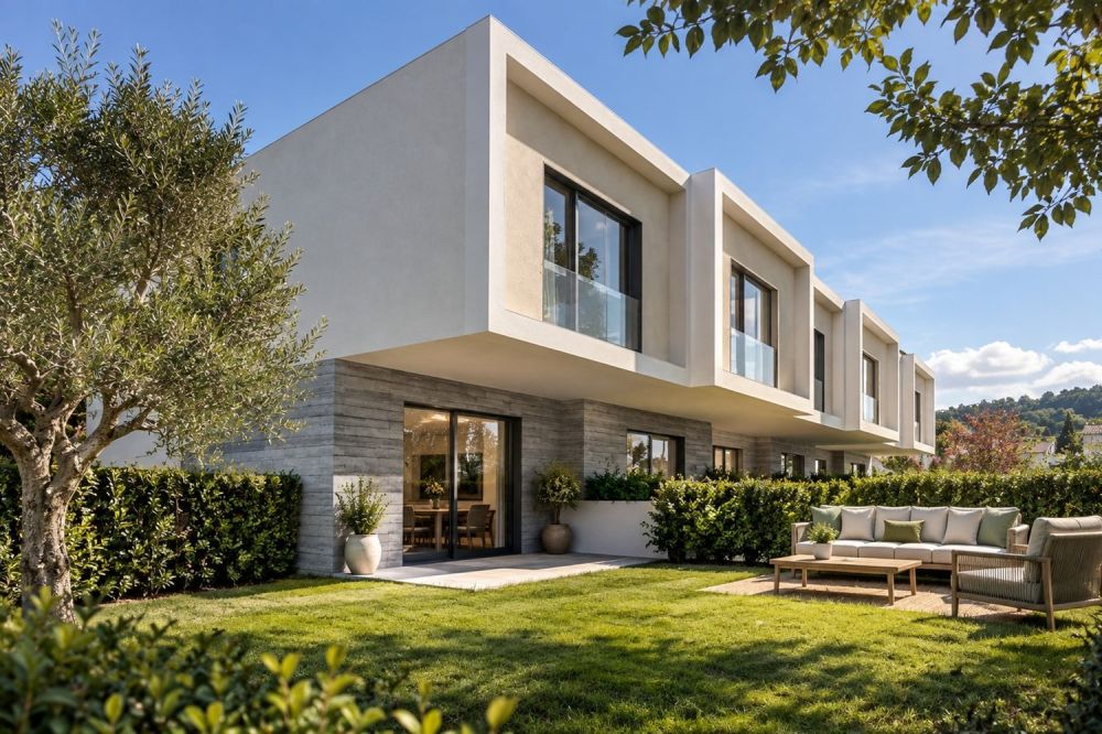 Nuova casa contigua 4,5 con giardino privato, terrazzo e piscina -  Bild 1