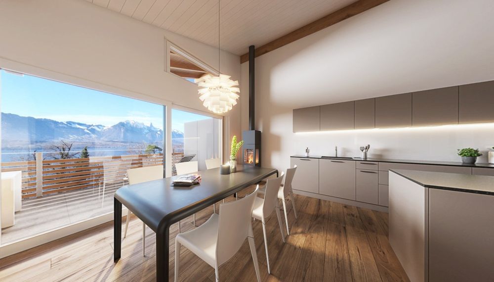 Neubauprojekt 16 Eigentumswohnungen in Gunten (Sigriswil) - Haus A - DG Ost