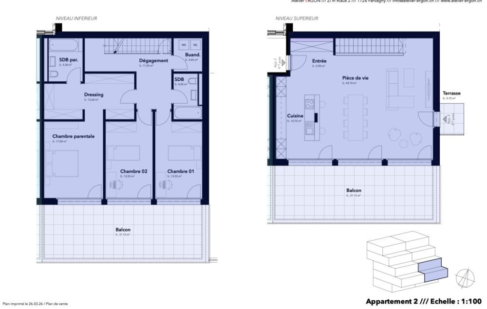 Les Jardins de la Bagne - appartement lot 2 -  Bild 7