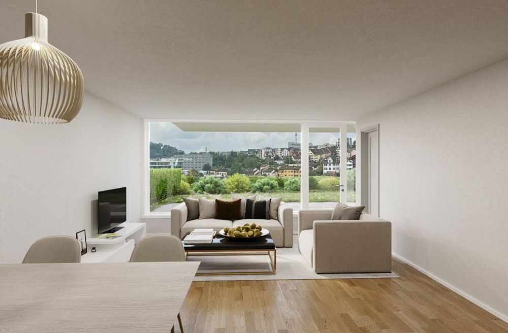 Bezug ab Juni 2026: Stadt trifft Natur - Ihre Traumwohnung in Flurlingen - Die Wohnqualitäten der neuen 3,5 Zimmerwohnung mit Fernsicht und Abendsonne in Flurlingen mit Terrasse und Gartensitzplatz
