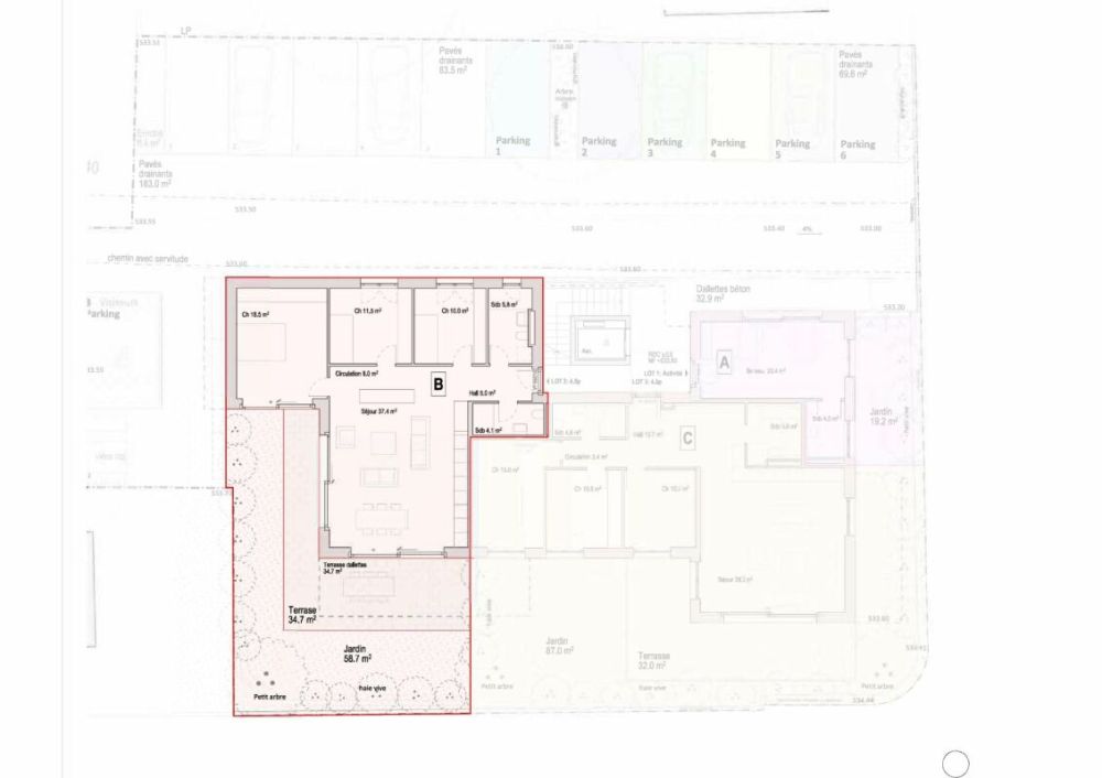 Les Carrels - Appartement de 4.5 pièces avec jardin Lot 2/B -  Bild 9