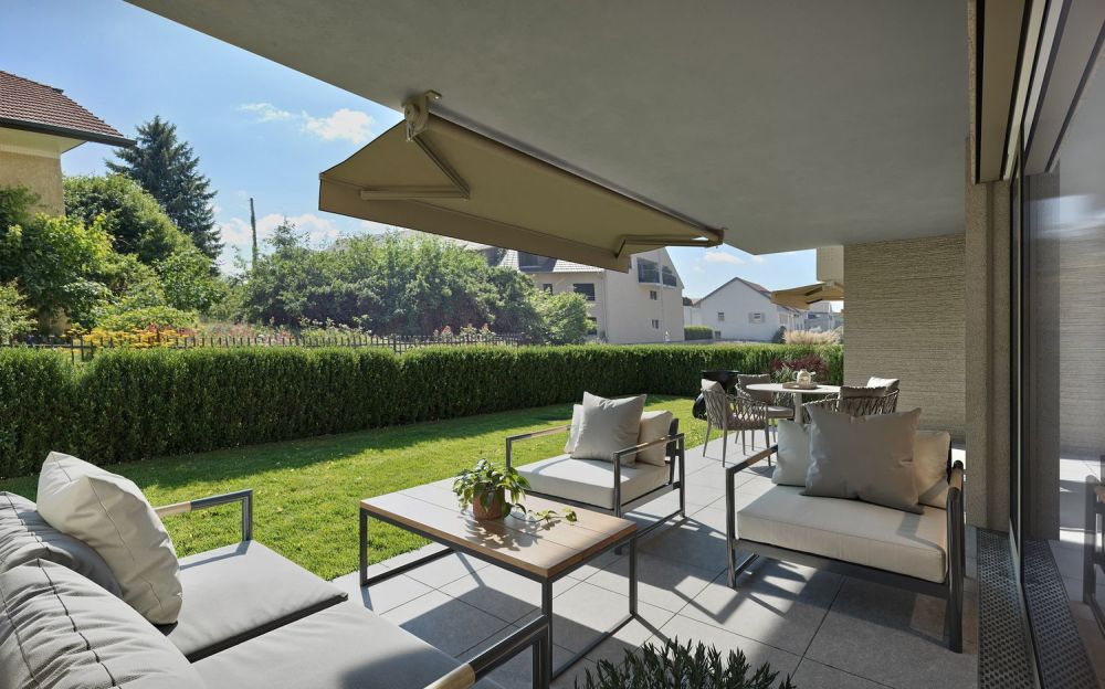 Wohnen im Grünen: Moderne 2.5-Zimmer-Gartenwohnung in Stüsslingen -  Bild 1