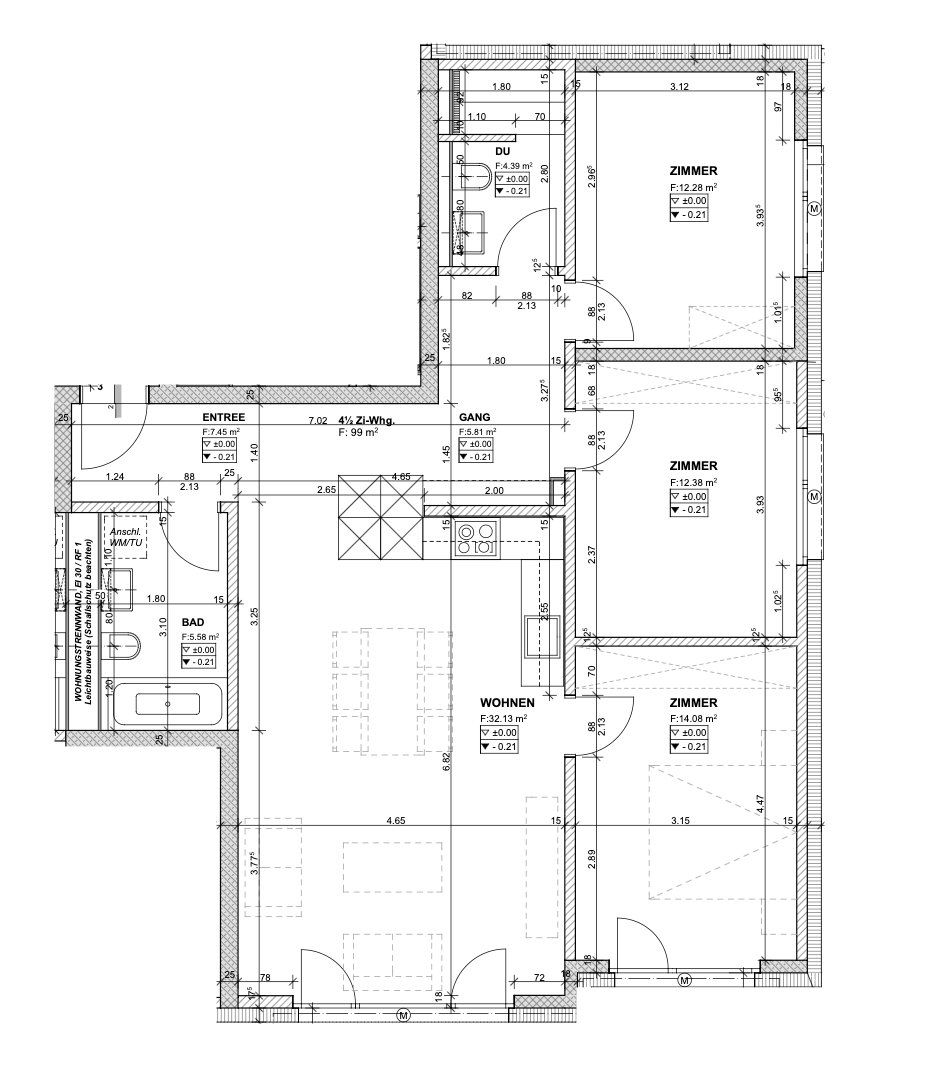 Moderne 4.5-Zimmerwohnung mit zwei Bädern und gemütlichem Sitzplatz -  Bild 12