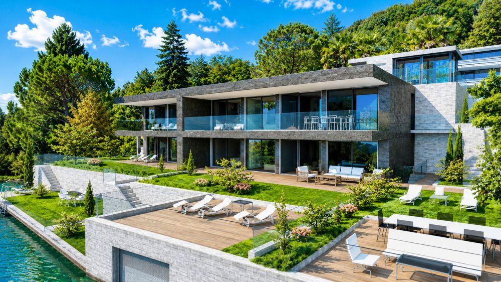 Lussuosa Villa Gemellare Fronte Lago di Lugano con Darsena Privata -  Bild 2