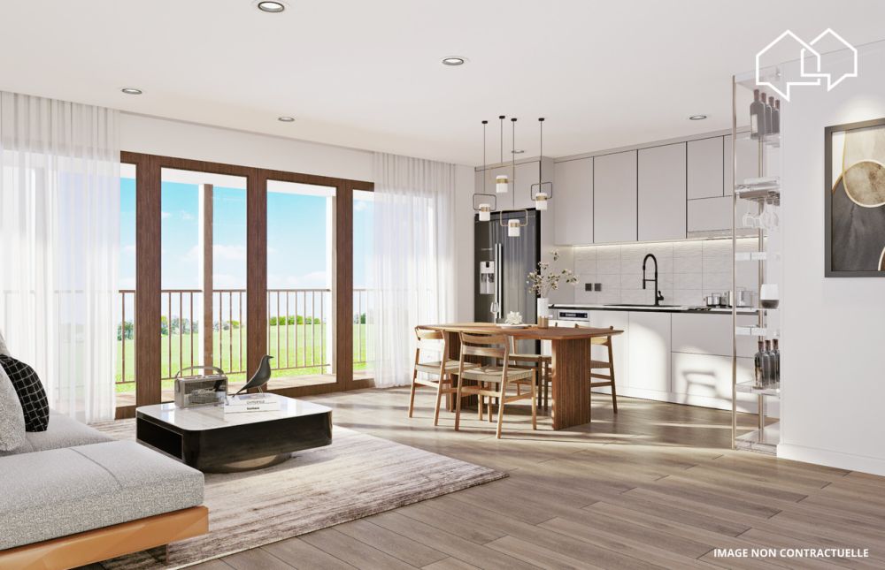 Appartement de 4.5 pièces dans les combles (bâtiment 4 - lot 9) - Séjour étage bâtiment B4