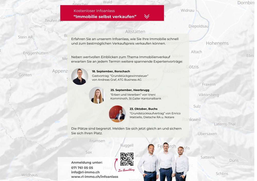 Modernes Reiheneinfamilienhaus in Sax zu kaufen - Infoanlass