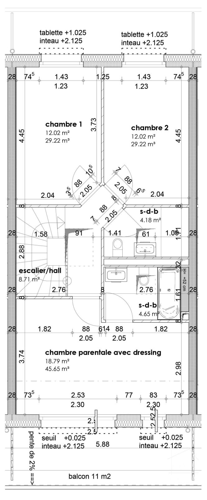 Maison mitoyenne de 4,5 pièces avec une belle vue. - Plan de l'étage
