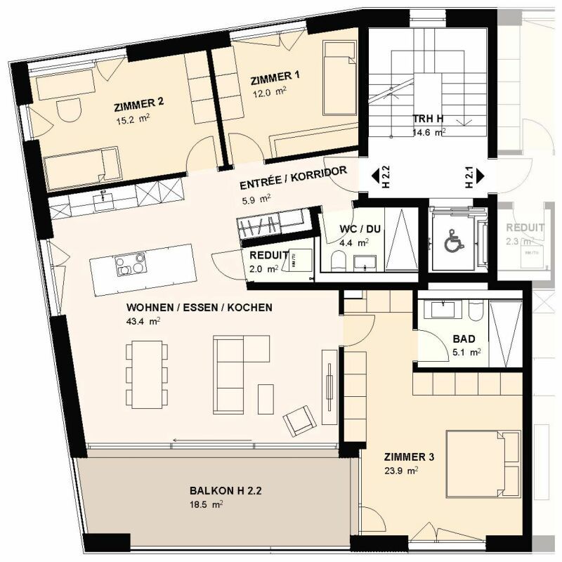 H2.2 I 4,5-Zimmer-Wohnung im 2. OG direkt an der Aare - Bild 5