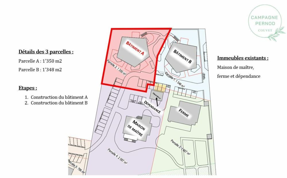Appt PPE neuf de 2.5 pces avec balcon Campagne Pernod, lot A4 - Détails parcelle