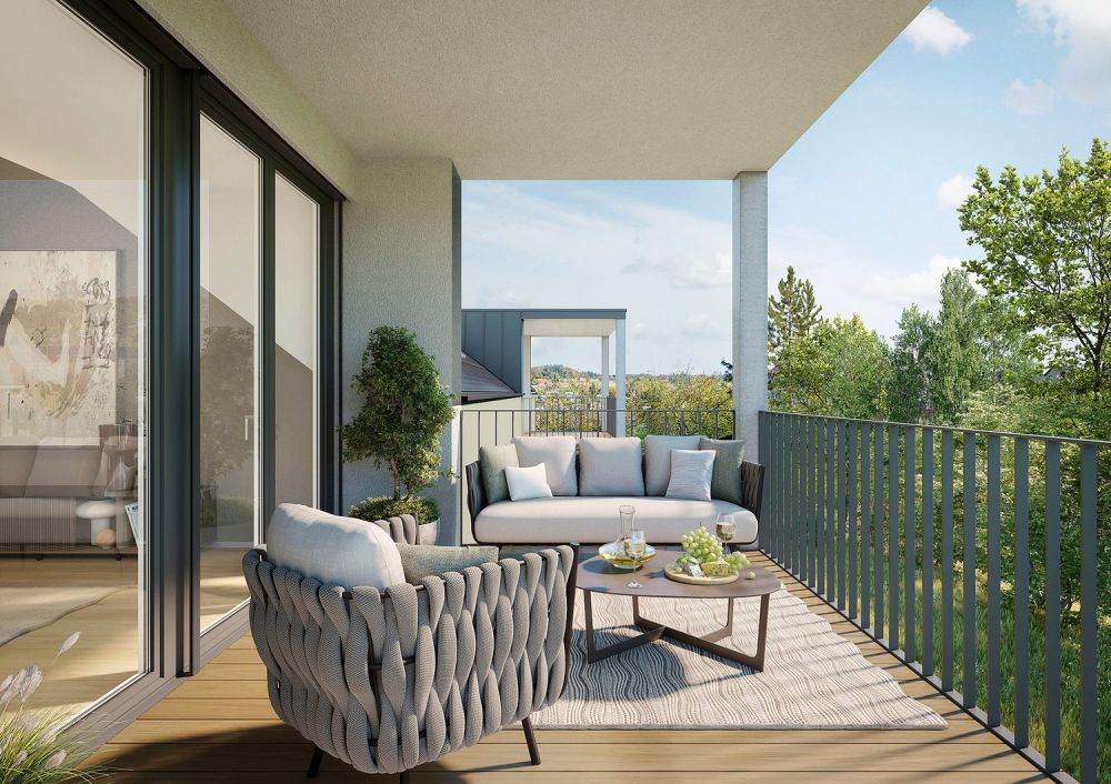 Dänkelbachweg 3 & 5 - Ihr Wohn-Ensemble in Lengnau - Visualisierung Balkon