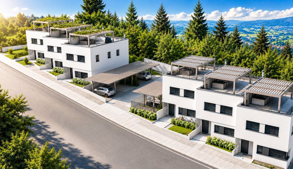 6 villas contemporaines avec rooftop panoramique sur les hauteurs de Saxon -  Bild 1