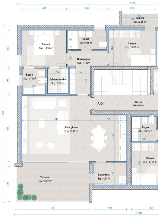 BELLINZONA - VENDESI NUOVO 3.5 LOCALI CON AMPIA TERRAZZA -  Bild 7