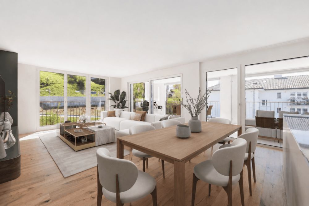WO DIE SONNE ZU HAUSE IST: STILVOLLE 4.5-ZIMMER-WOHNUNG AN RUHIGER LAGE -  Bild 1