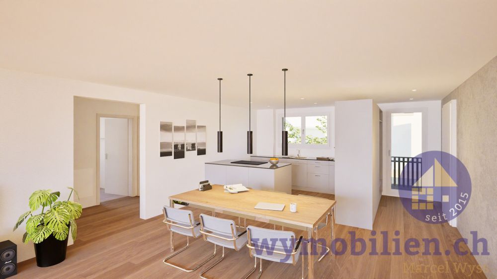 Jetzt Besichtigung vereinbaren - Einzug Juli 2026 - Essbereich/Küche mit Kochinsel (EG/OG Wohnungen)