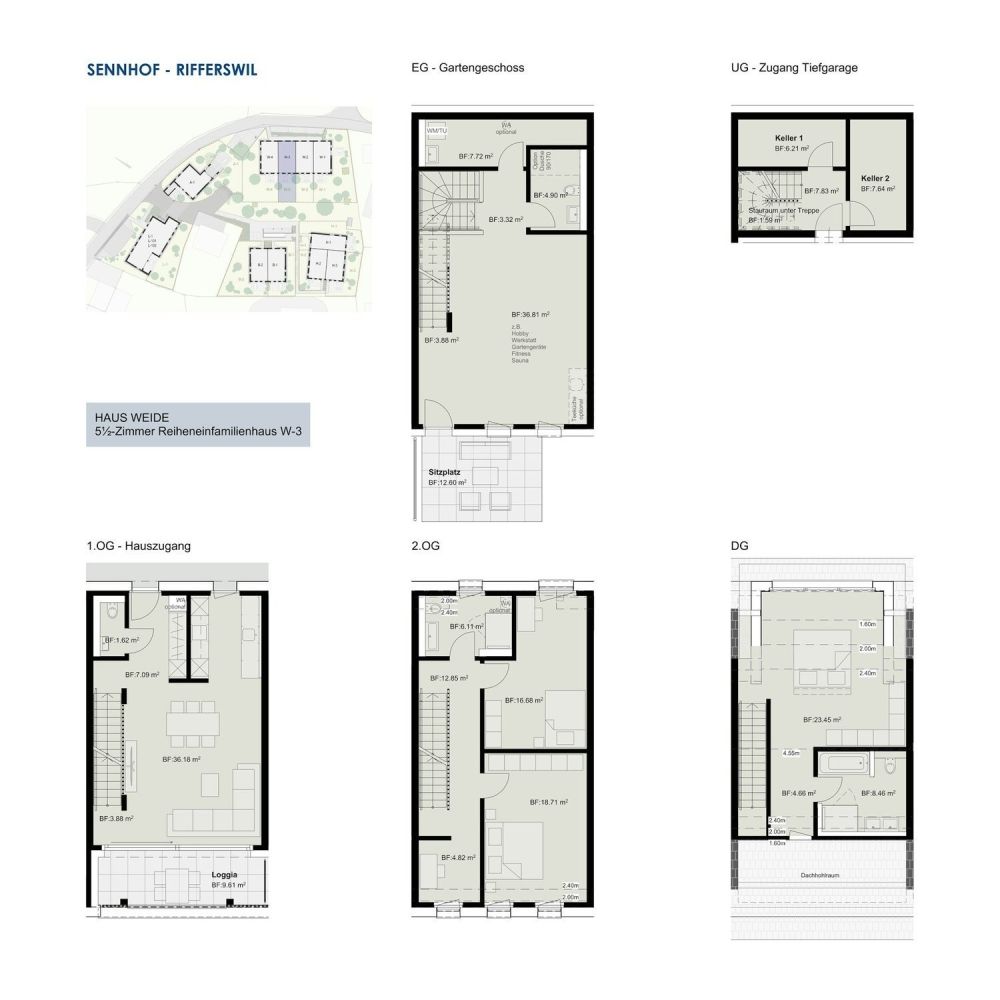 SENNHOF - Grosszügiges Wohnen an idyllischer Lage - Grundriss Haus W-3