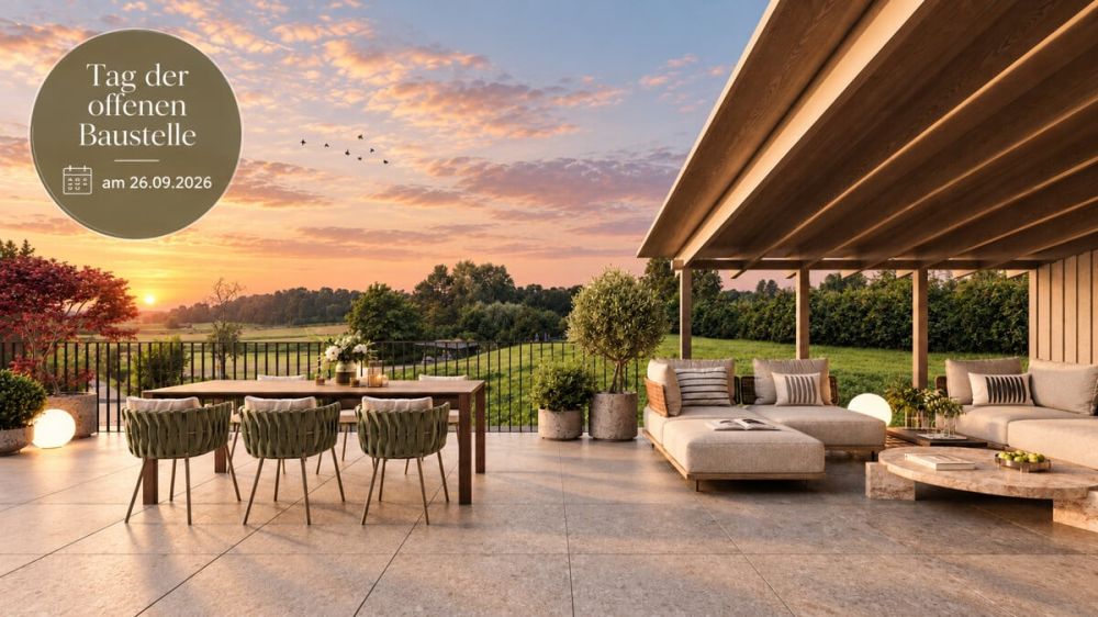 Neubauprojekt AUREUM: 4-5-Zimmer-Wohnung mit grosser Terrasse - Visualisierung Terrasse