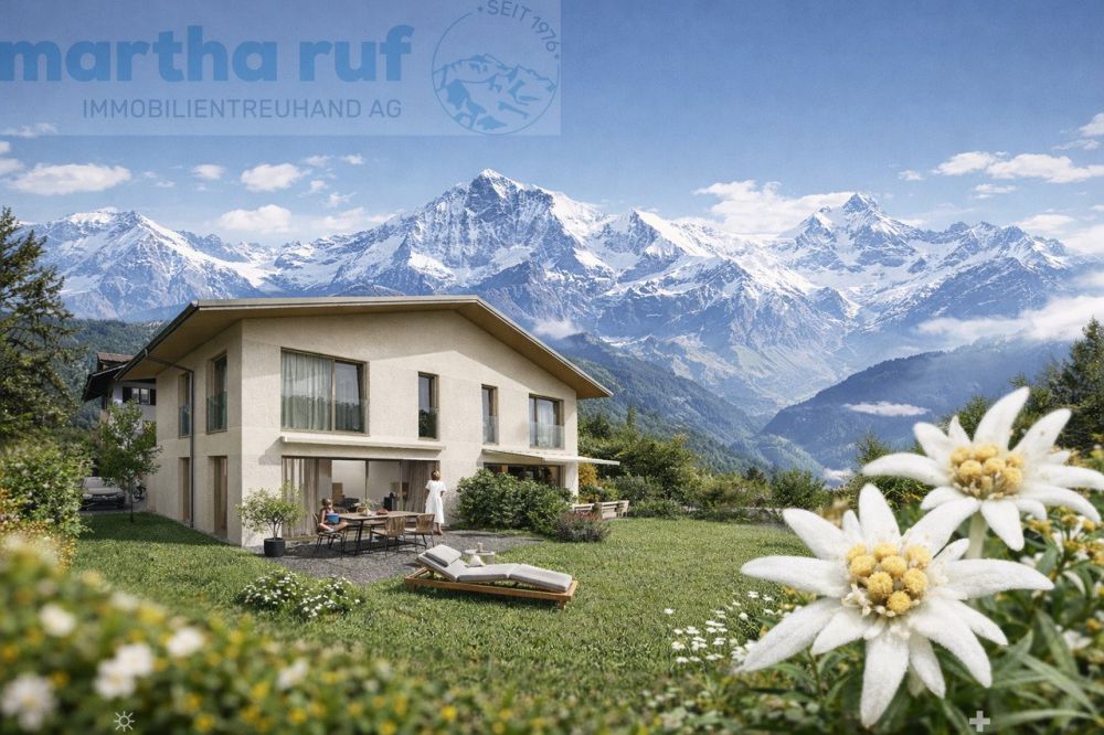5.5-Zimmer Doppeleinfamilienhaus mit Panorama auf das Jungfraumassiv -  Bild 1
