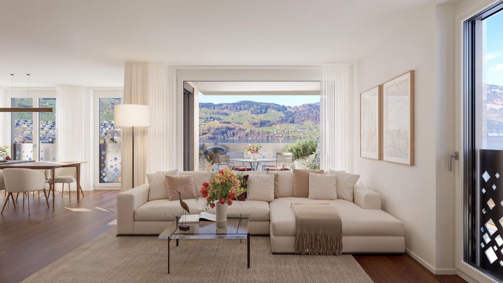 Ihr Zuhause über dem Vierwaldstättersee - Wohnzimmer (3½-ZWG)