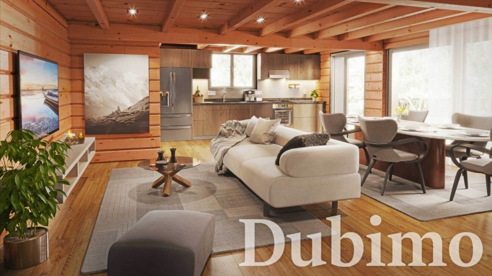 Villas les Ruches, Fully - Villa C - Séjour - Variante bois