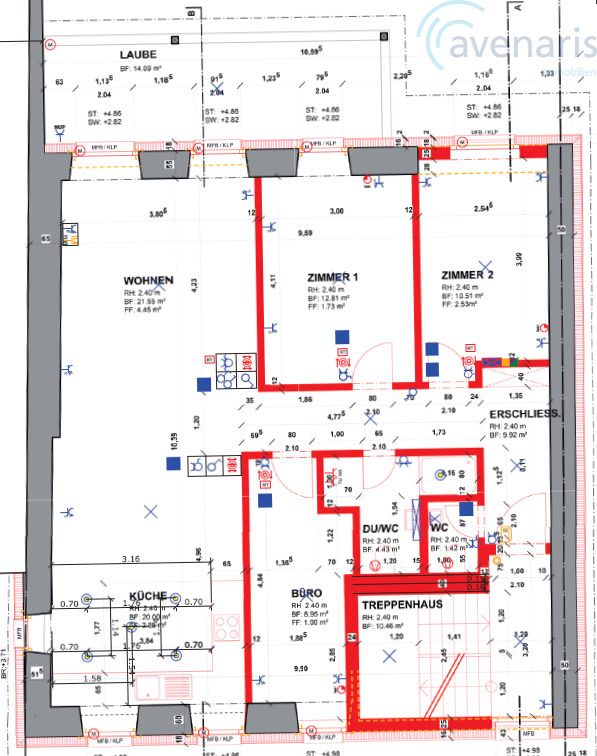 Kernsanierte 4.5-Zimmerwohnung mit grosszügigem Balkon - Grundriss