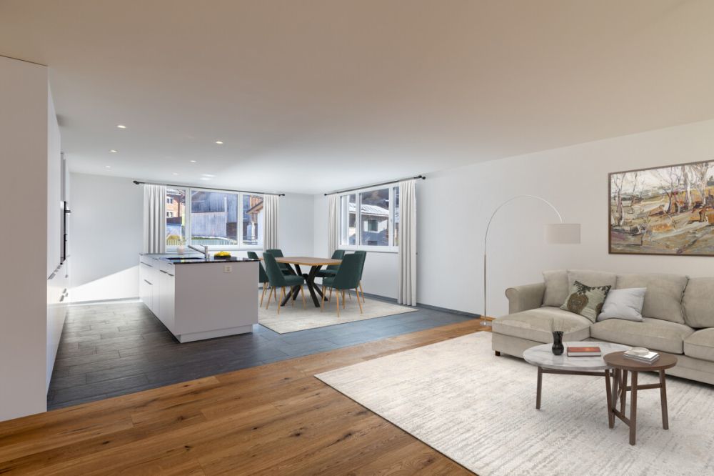 Lunden im Prättigau: Wohnung im Erstbezug mit Ruhe und Privatsphäre - DS831_2.2_Lunden_Wohnen Küche