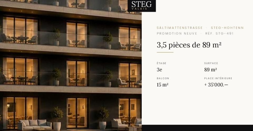 STEGref491 - 3,5 pièces de 89 m², dernier étage, CHF 542'500.-- copie - Appartement 3.5 pièces - image - 1
