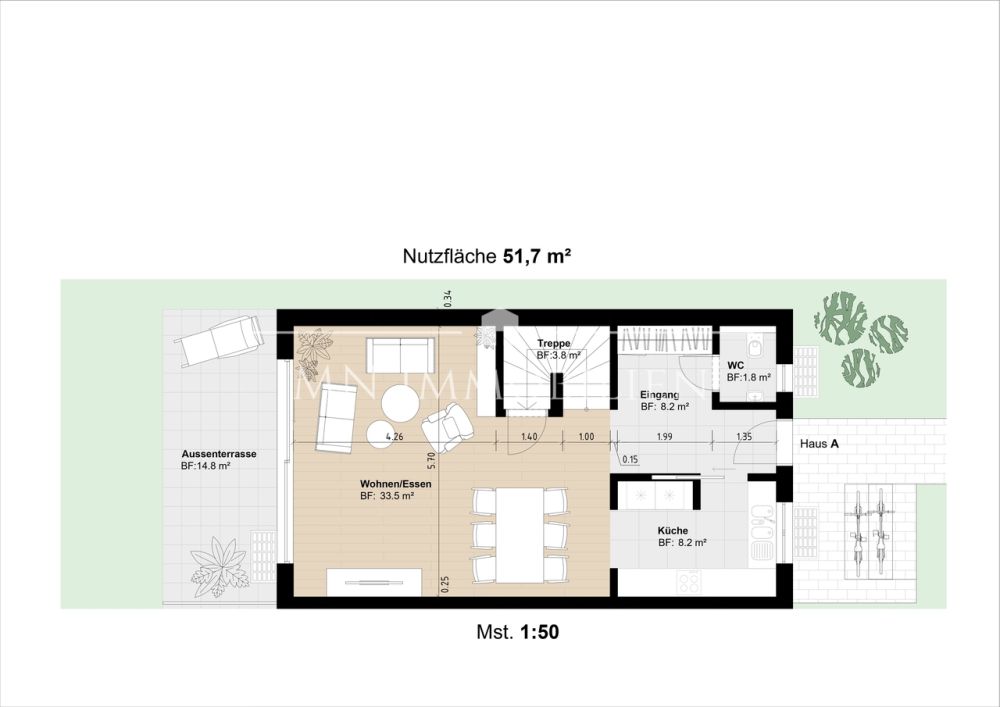 Willkommen im Paradies der Reihenhäuser am Kapuzinerberg - Erdgeschoss