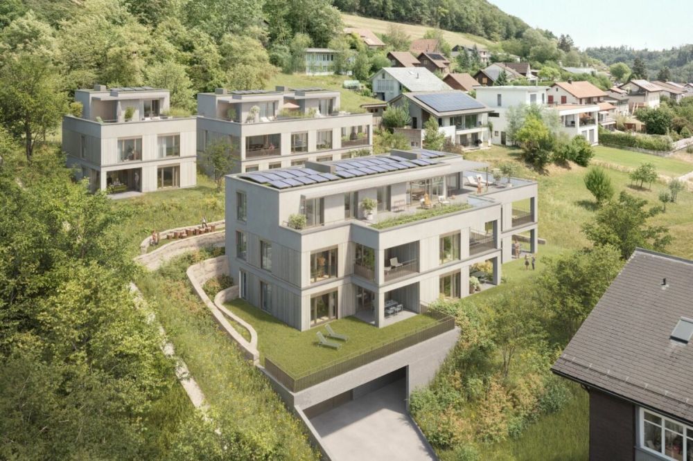 5.5-Zimmer-Attikawohnung - UNTERDORF MÖNTHAL - Zeitgemässe Architektur mitten im Grünen -  Bild 1