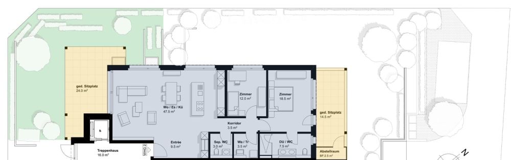 3.5-Zi. Wohnung - Erstbezug an ruhiger Bestlage in Tägerwilen zu verkaufen -  Bild 5