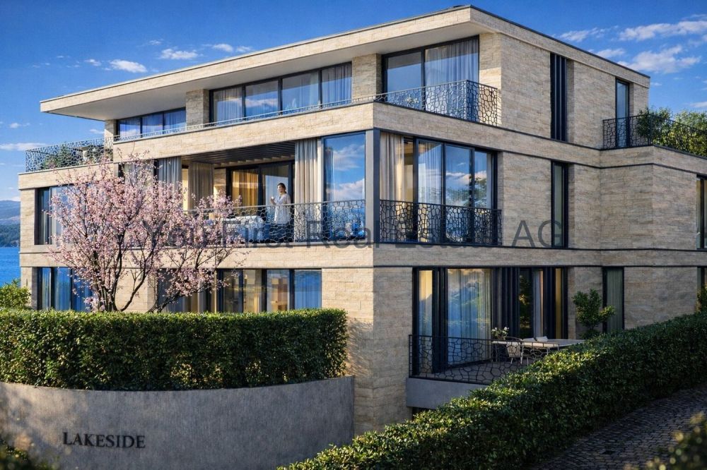 Luxuriöses Wohnen mit Seeblick in Eich  Ein Traum wird wahr! - Exklusive Seesicht: Moderne Architektur mit Naturstein und Panoramafenstern im Lakeside Residenz-Ensemble