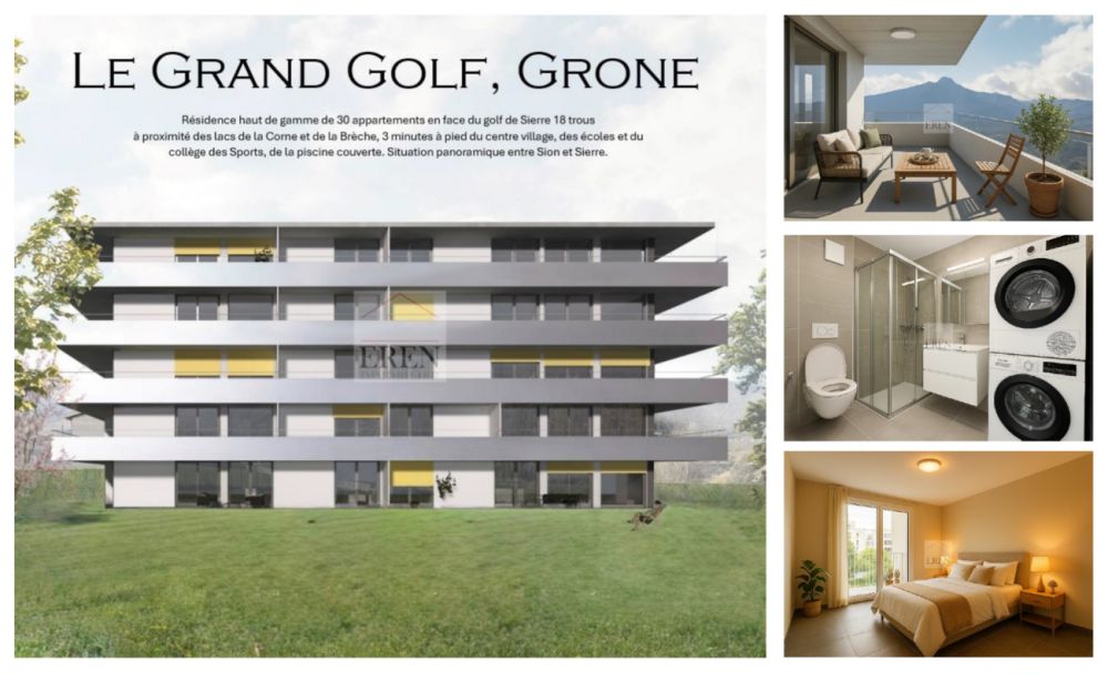 Appartement 2,5 pièces avec grande terrasse de 42,50 m2 - Appartement 2,5 pièces à vendre à Grône