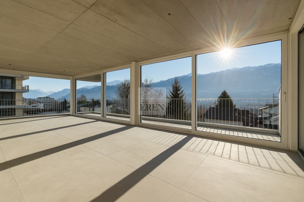 Magnifique attique 4.5 pièces neuf avec grande terrasse panoramique à Conthey lumineux et moderne - Attique 4,5 pièces neuf à vendre à Conthey