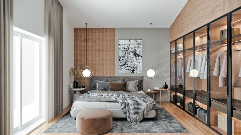 Großes Chalet mit 5,5 Zimmern, Keller und Doppelgarage, auf Plan mit allen Ausstattungen nach Wunsch des Mieters. - Chambre