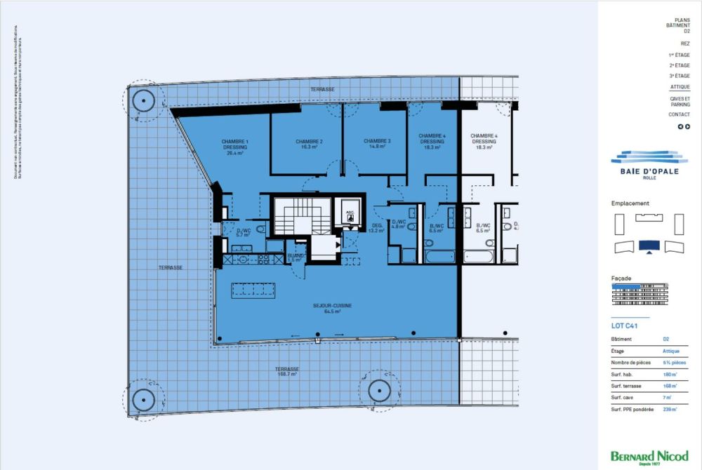 Superbe Attikawohnung mit 5,5 Zimmern und Blick auf den See. Dachterrasse mit Südausrichtung. -  Bild 6
