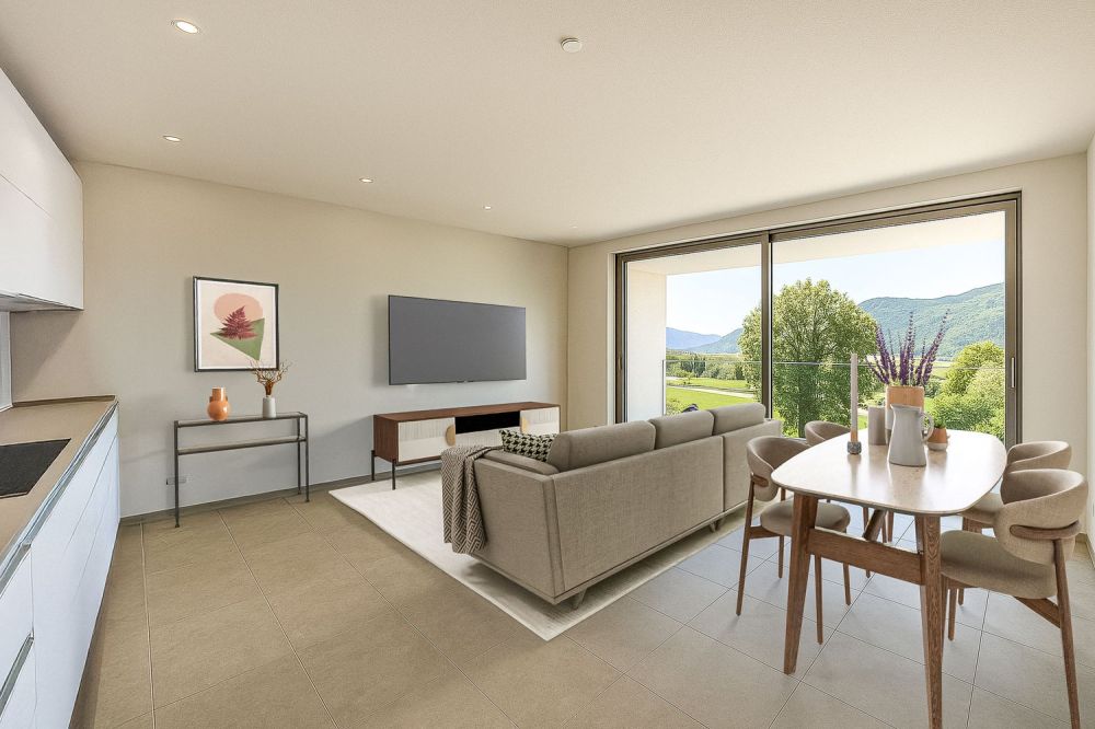 Nuovo 3.5 locali con giardino in costruzione a Vezia -  Bild 1