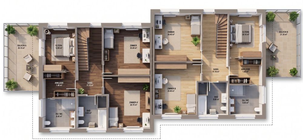 Neubau grosszügiger Doppeleinfamilienhäuser -  Bild 5