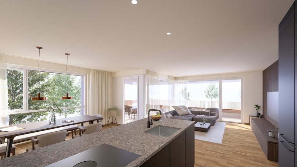 Moderne 3.5 Zimmer Neubauwohnung mit grossem Balkon - Küche