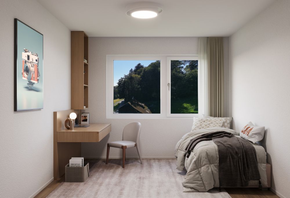 3.5 Z.-Attikawohnung F im Haus A, 107m2 Nettowohnfläche, 60m2 Terrasse - Beispiel Zimmer