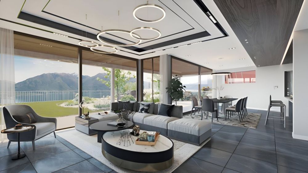 Moderno e prestigioso appartamento di 4.5 locali con terrazza, giardino privato attrezzato e spettacolare vista lago -  Bild 1
