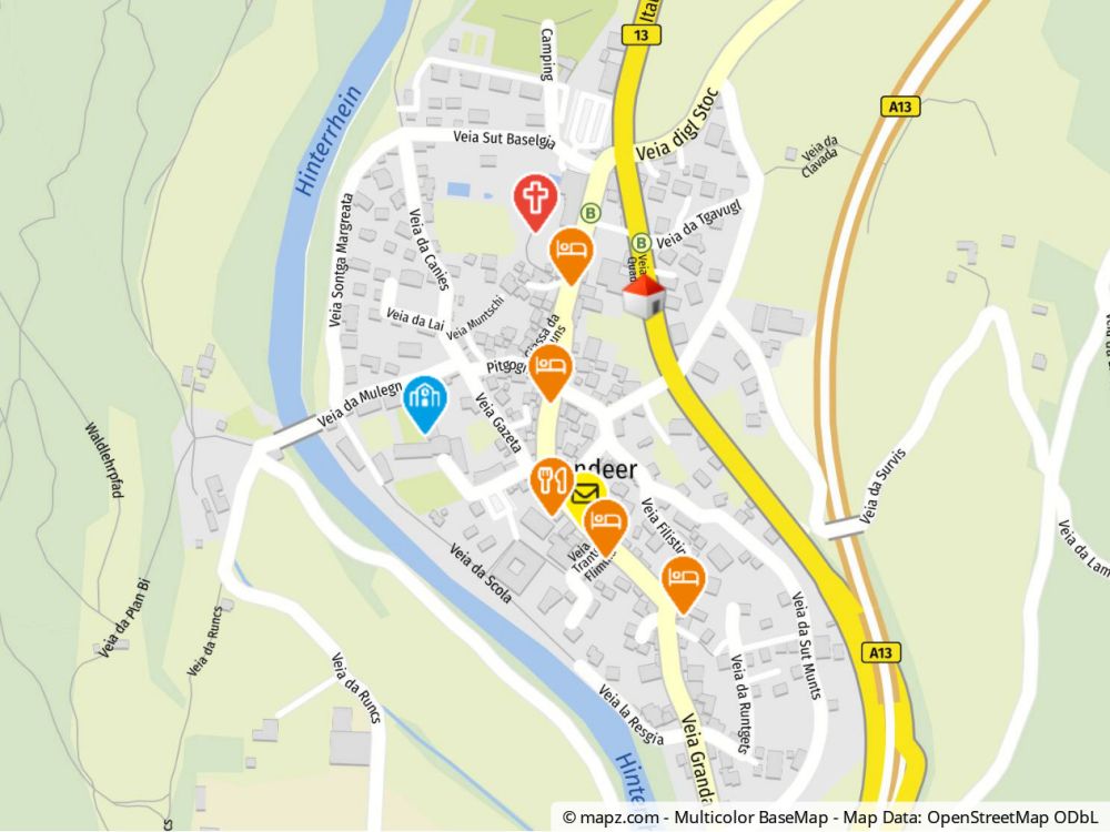 Neubau Quadra Andeer- 4.5 Zi- Gartenwohnung ERSTBEZUG - Geolyzer Kartenausschnitt