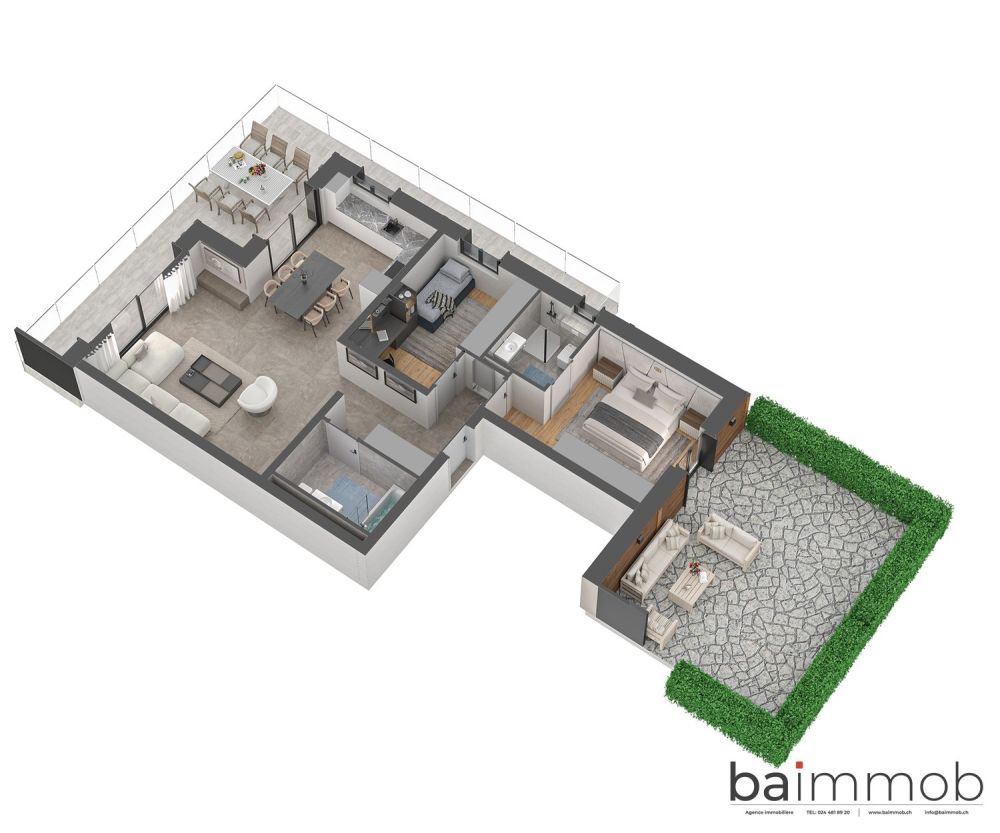 Magnifique appartement de 3,5 pièces avec terrasse et jardin privatif à Crans-Montana ! -  Bild 3
