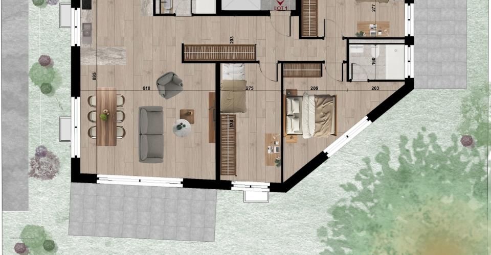 Appartement rez - jardin de 4.5 pièces - Appartement 4.5 pièces - image - 2