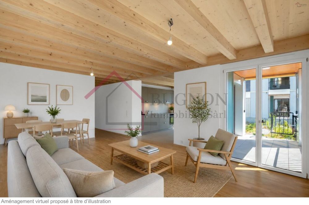 Un appartement 2,5 pces neuf alliant confort, durabilité et mobilité - Aménagement virtuel